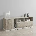 [DZ38GRIS-TV] Modena - Table TV Grise Contemporaine en chêne blanchi.webp