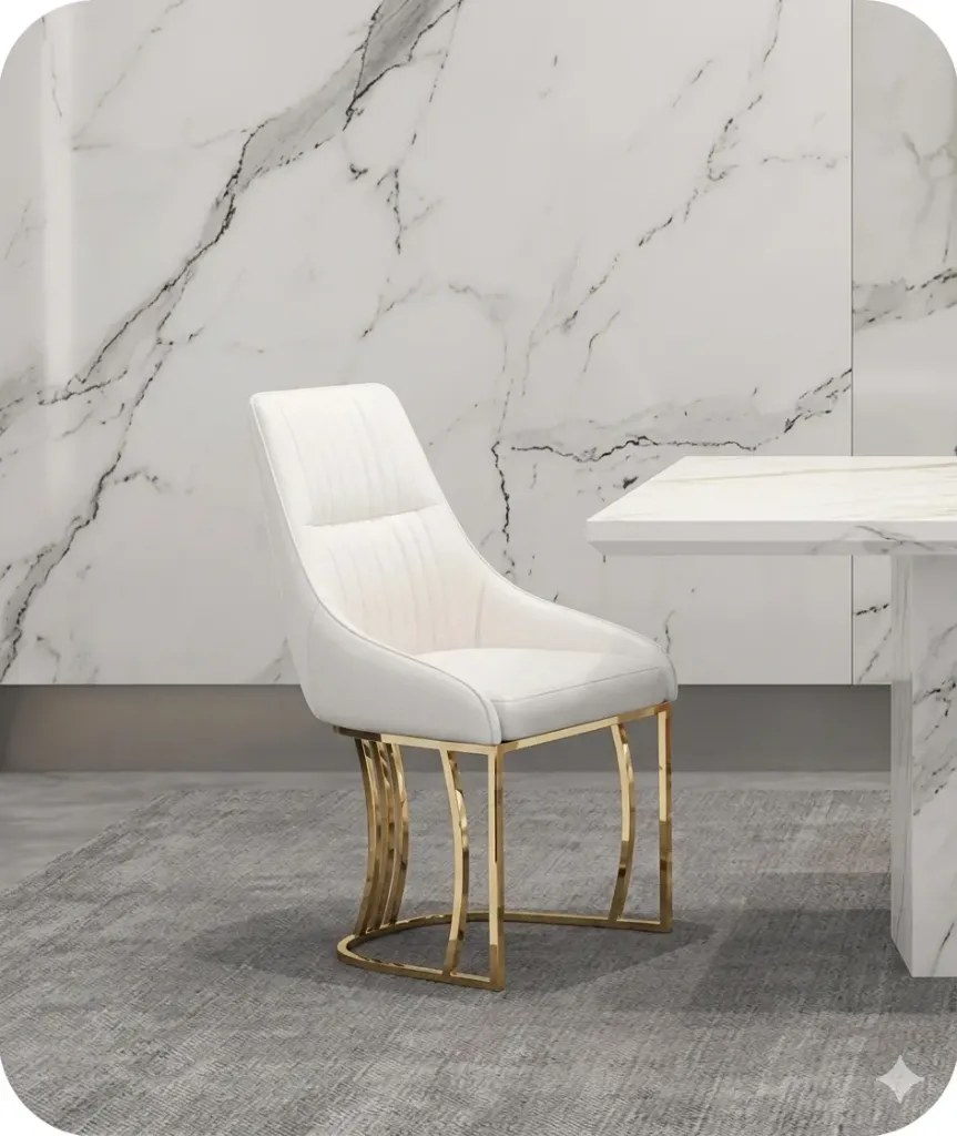 [CHAISE-11653] CHAISE 11653 BLANC ET DORE