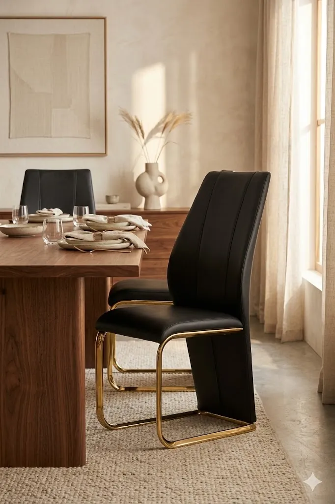 [CHAISE-11277ND] CHAISE DORE ET NOIRE