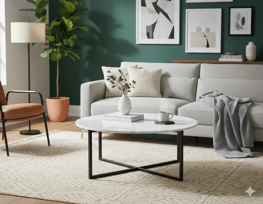 [CT380-TB] TABLE BASSE RONDE EN MARBRE