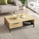 TABLE BASSE FOCH 1 CHENE TIRROIR ET RANGEMENT