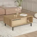 TABLE BASSE EN CHENE AVEC RANGEMENT