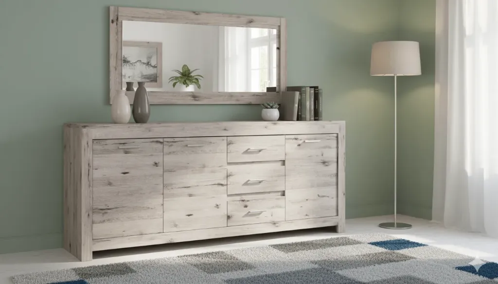 [BUFFET-PADVAS] ENFILADE AVEC MIROIR PADVAS BOIS CLAIR