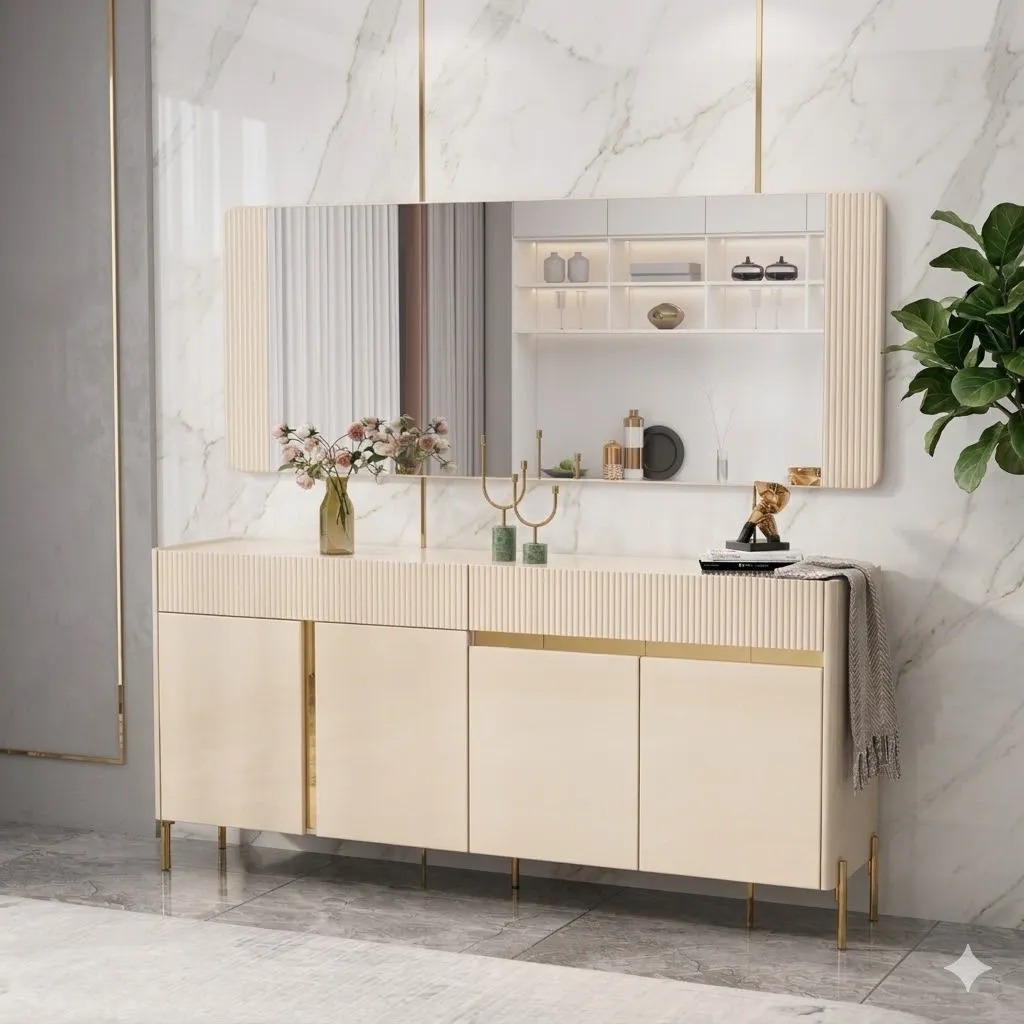 [BAHUT-92378] BAHUT BEIGE ET DORE