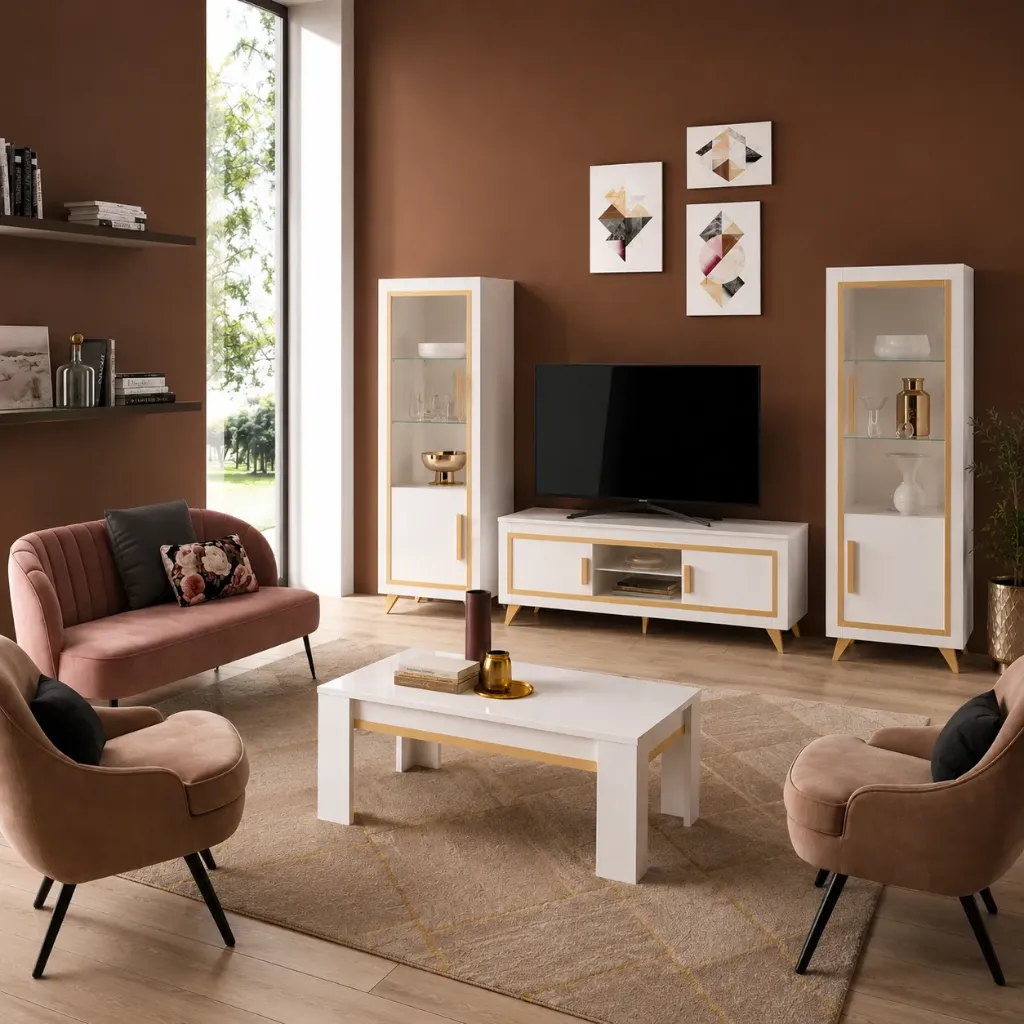 [GOLD-VIT1PD + GOLD-VIT1PG + GOLD-TV] PACK LIVING TV GOLD 1P + 1P+ TABLE TV