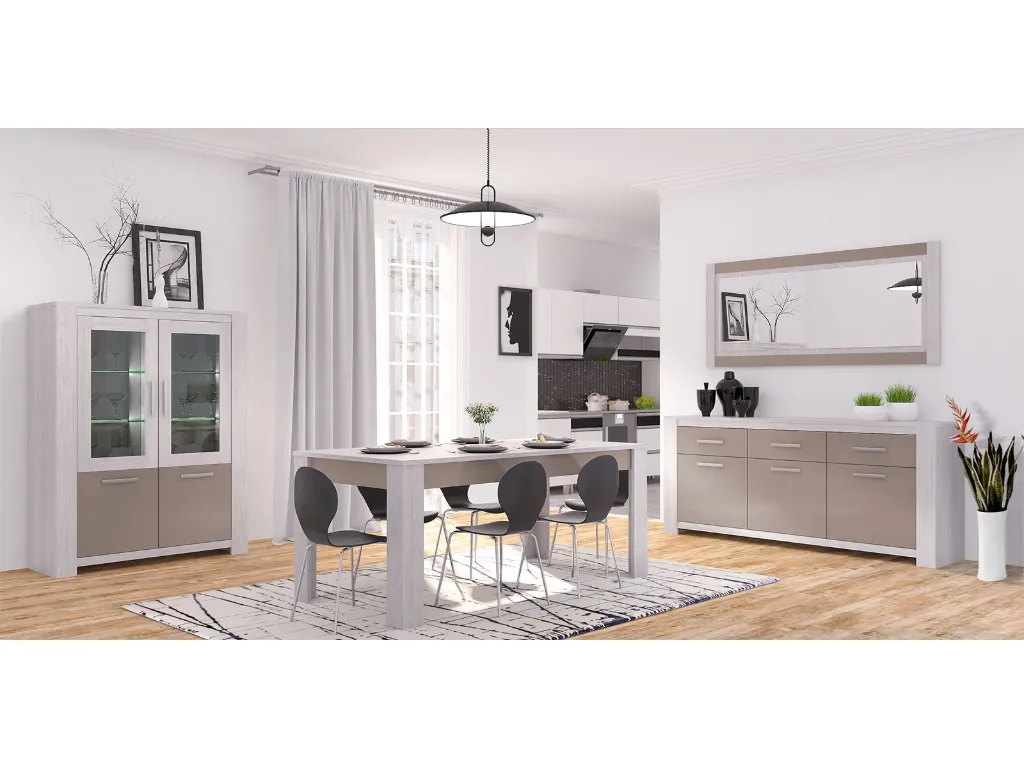 LAURA TABLE A MANGER BLANCHE  EXTENSIBLE