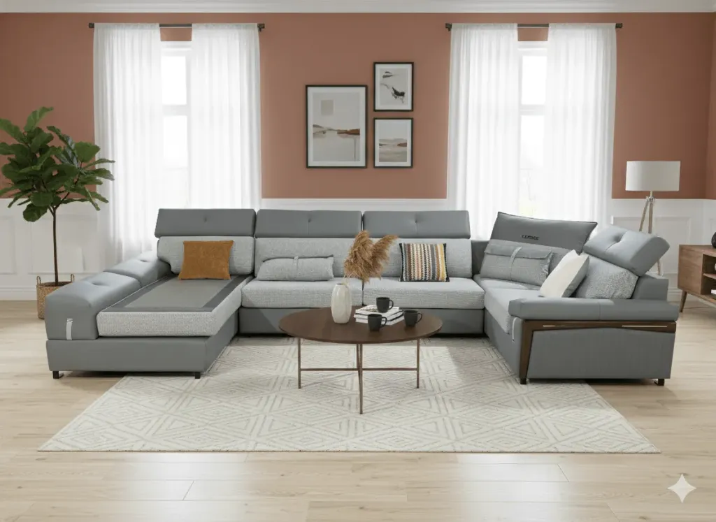 [SALON-2568] CANAPE PANORAMIQUE GRIS 2568