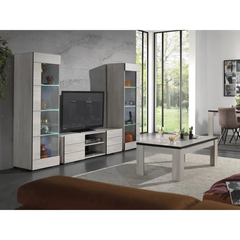LIVING TV ELBA SCANDINAVE (effet bois)