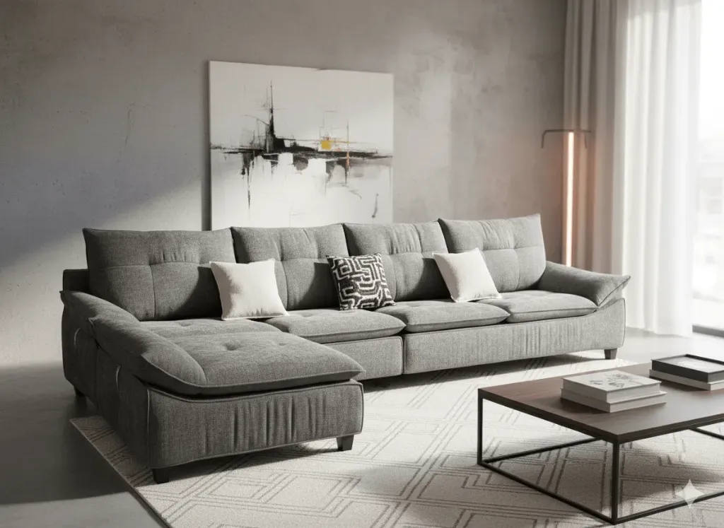 CANAPÉ D'ANGLE GRIS 1655