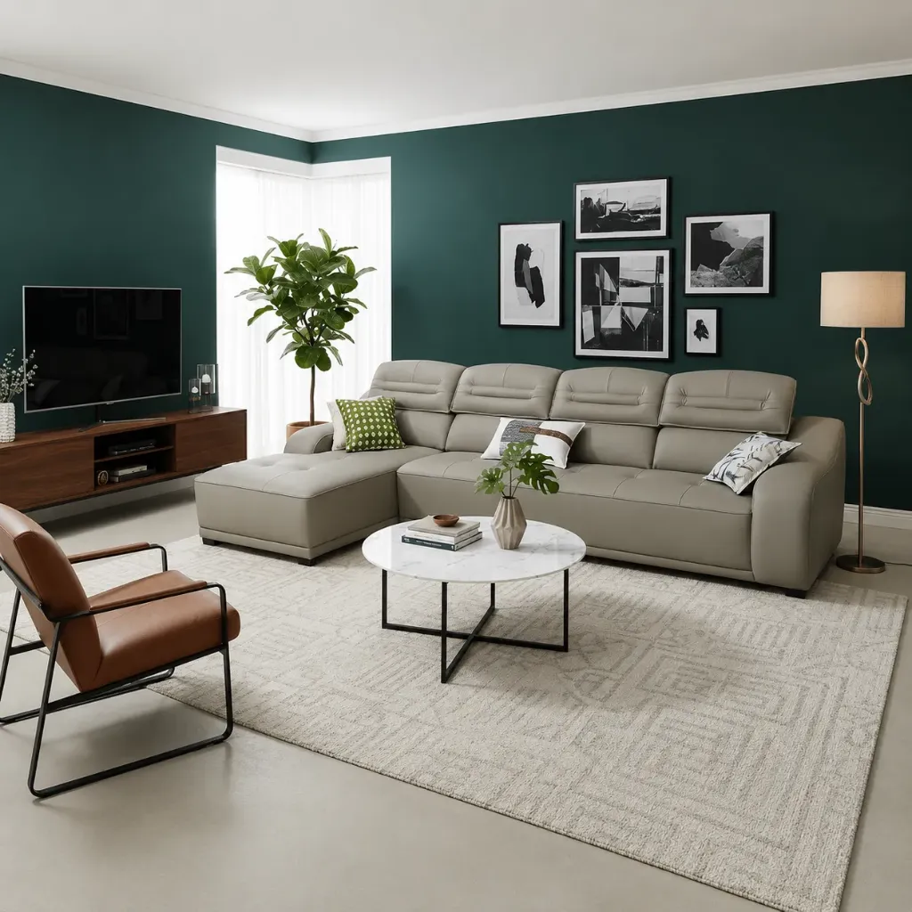 CANAPE D'ANGLE BEIGE CELESTE