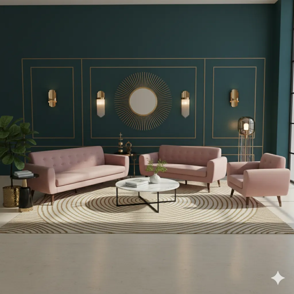 [SALON-IB830B] CANAPÉS ROSE 1+2+3 IB830B