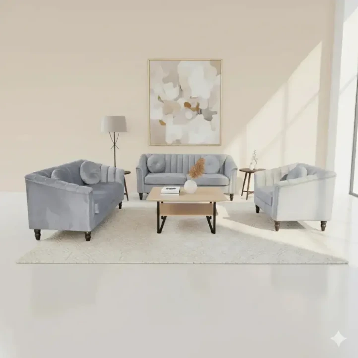 [SALON-IB2505] CANAPÉS GRIS 2+2+1 IB2505