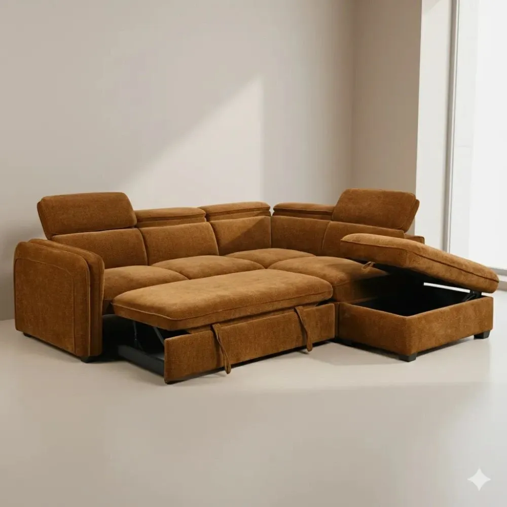 [SALON-7845] CANAPÉ D'ANGLE CONVERTIBLE AVEC COFFRE KF7845
