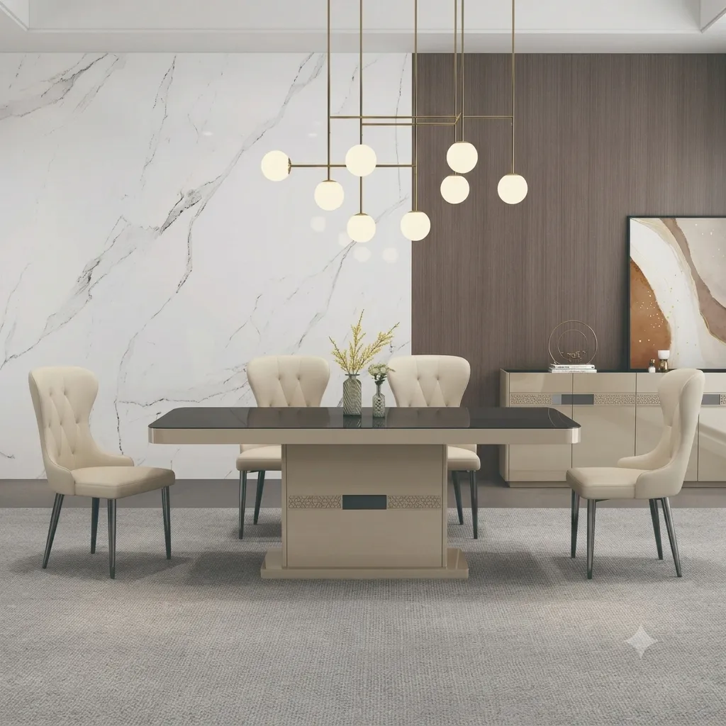 [TABLE-92496 CHAISE-11862] Table à Manger Majesty + 8 chaises