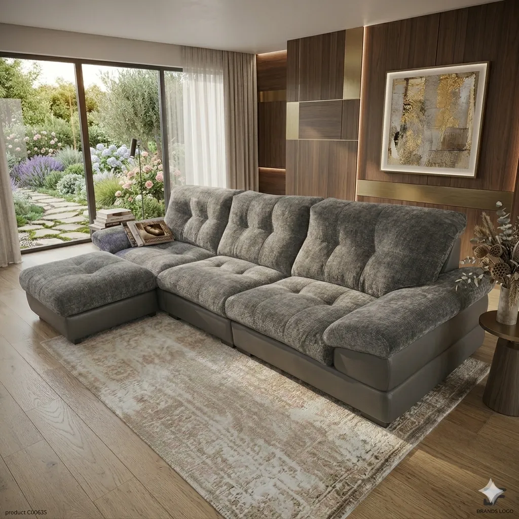 [SALON-8815] Canapé d'angle Gris Anthracite