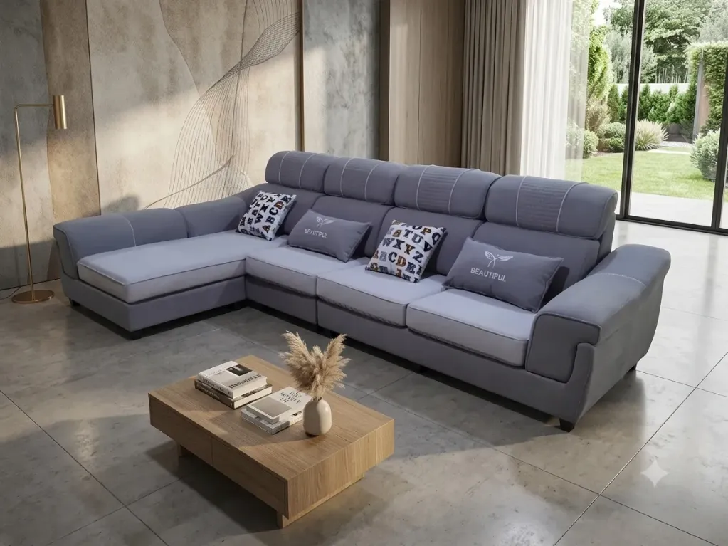 [SALON-3810] Mia - Canapé d'angle bleu réversible
