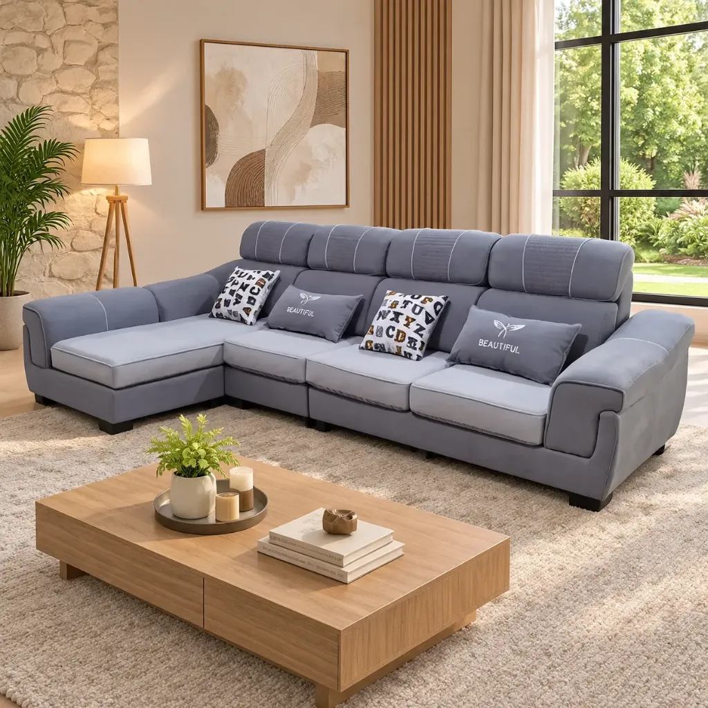[SALON-3810] Mia - Canapé d'angle bleu réversible