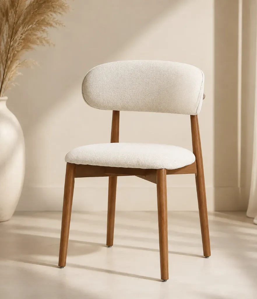 [CHAISE-T27] Puffy - Chaise scandinave assise Marron