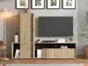 Chadia - Living TV en chêne avec colonne haute intégrée