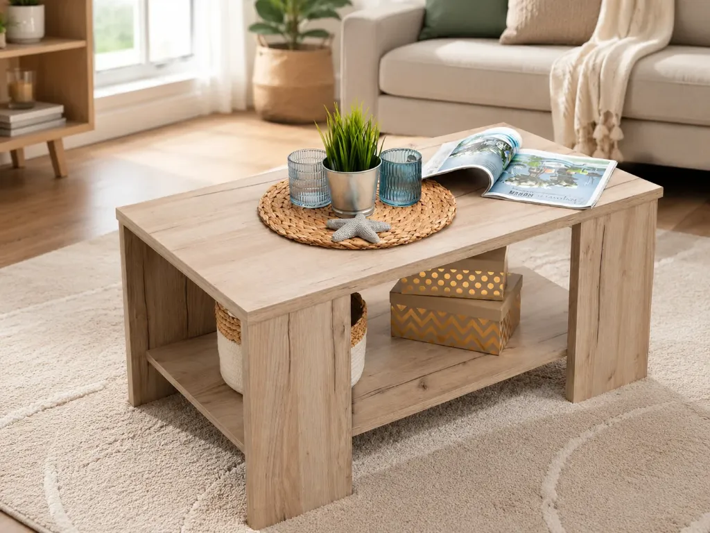 [TABLES-UNIONTABLE] Union - Table basse Cosy en chêne blanchi