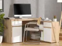 ERATOSTEN- Bureau d'angle en chêne avec tiroir de rangement