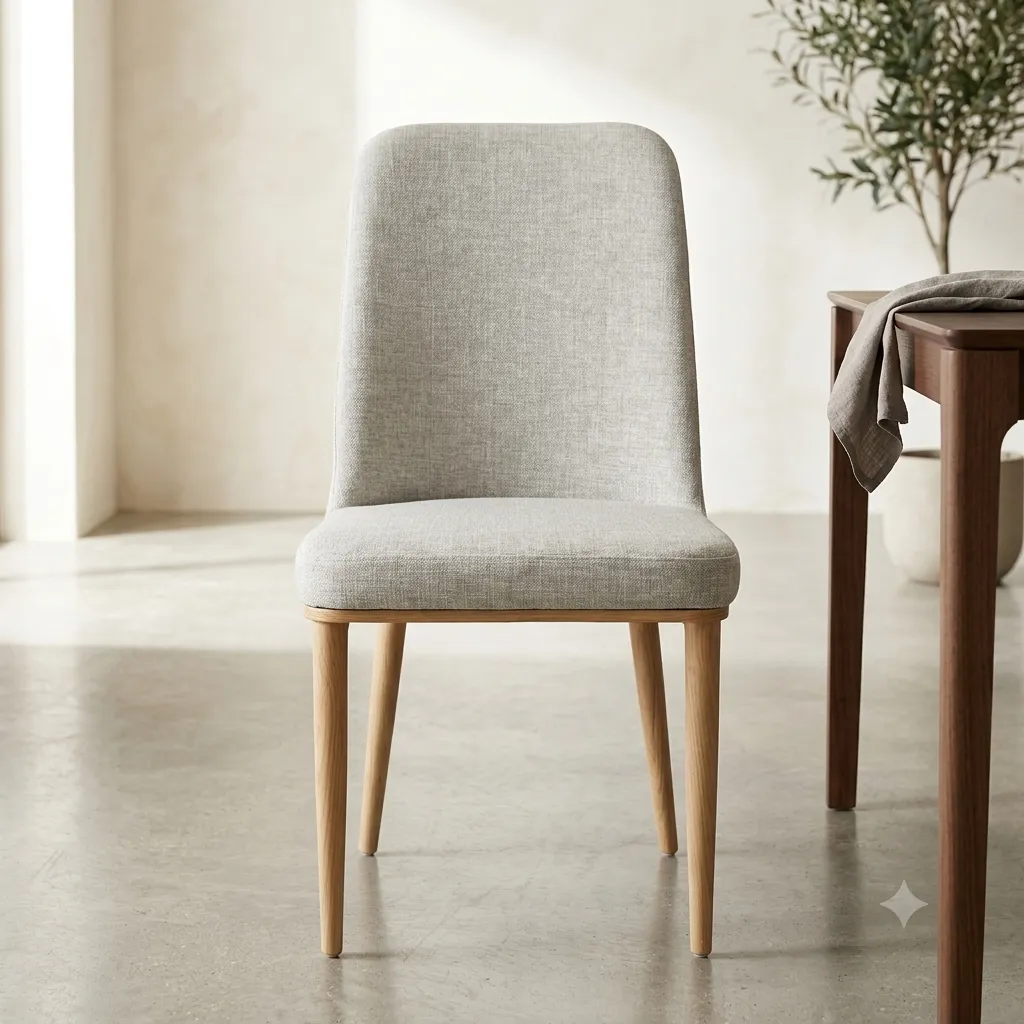 [CHAISE-B11GRIS] Brooklyn - Chaise grise chic en tissu