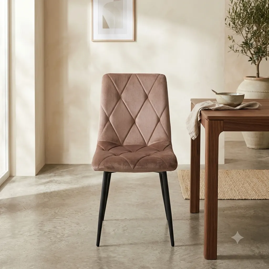 [CHAISE-S51BEIGE] Nova - Chaise en velours beige