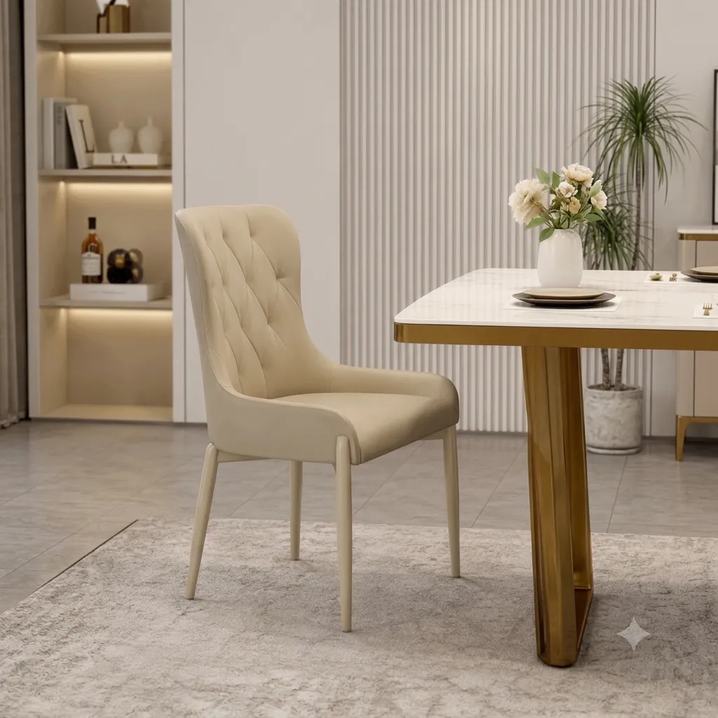 [CHAISE-12178] Lumina - Chaise Beige et doré