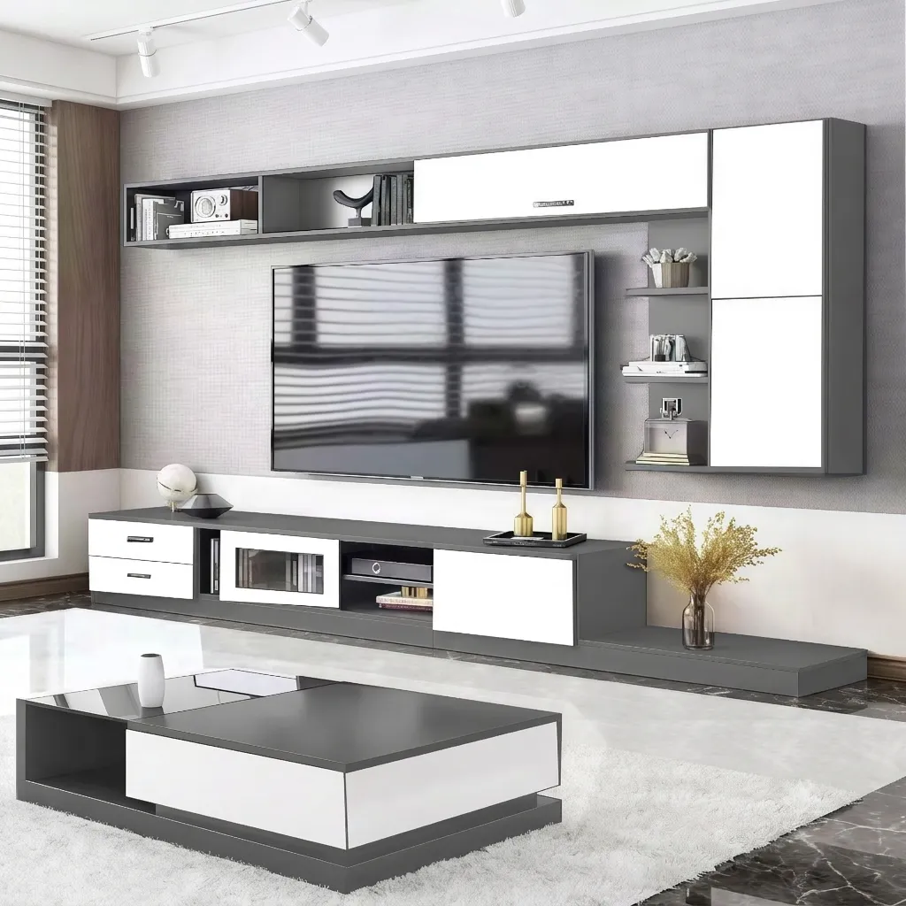 [ID7-TV] LIVING TV Mural Varia Blanc
