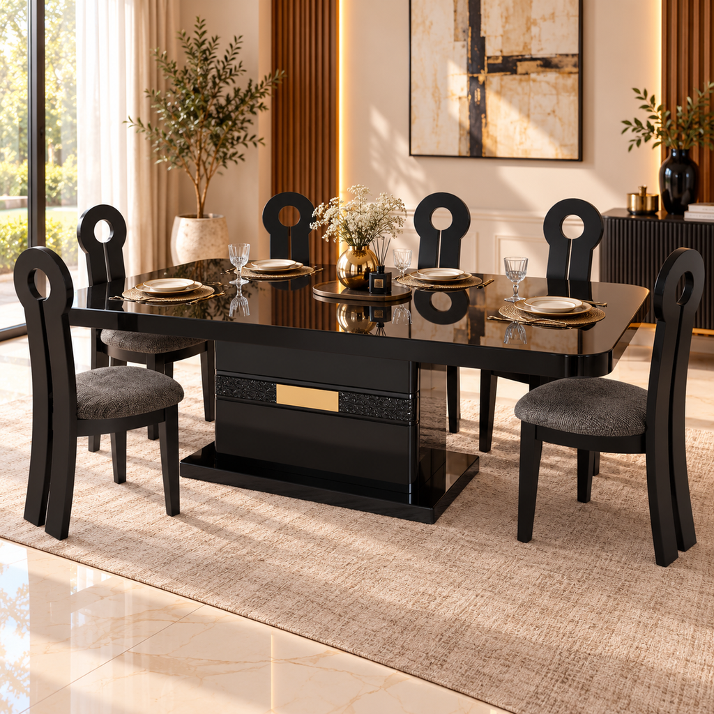 [TABLE-92501] Table à manger Majesty Noire