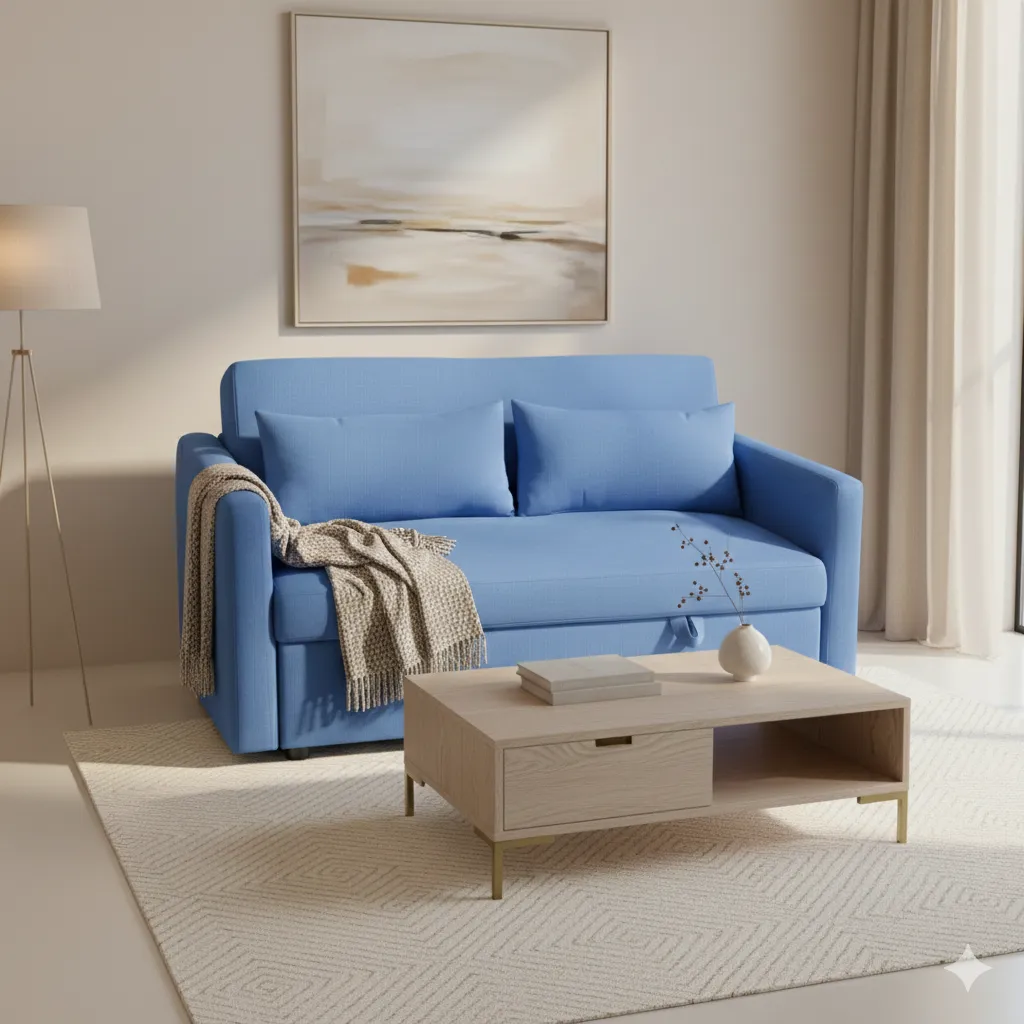 [SALON-1259] CANAPÉ CONVERTIBLE BLEU 1259