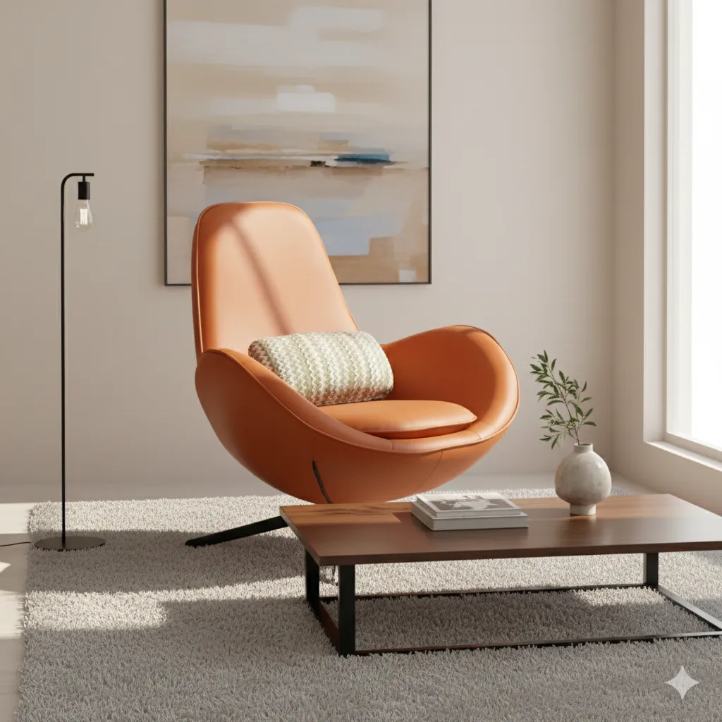 [CHAISE-Y835] FAUTEUIL ORANGE Y835