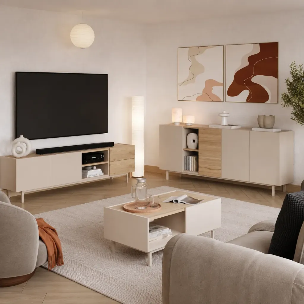 PACK Rosewood - Table TV + Table Basse + Buffet