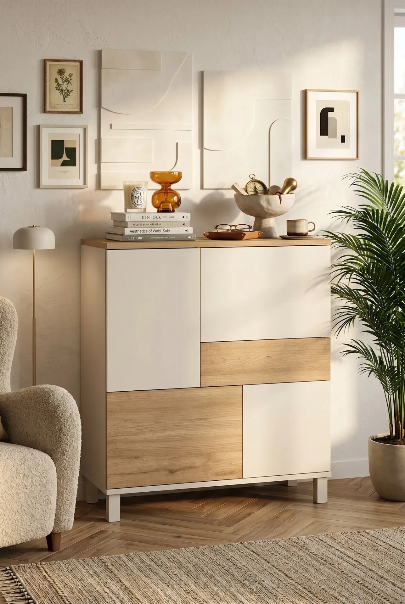 [BUFFET-MD3-CS] Blush Chêne - Meuble de rangement