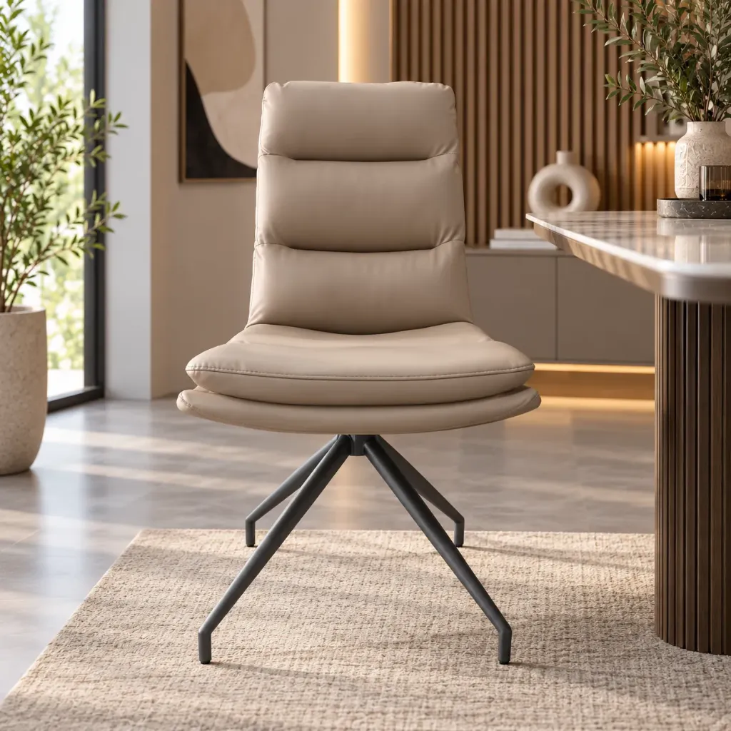 Nabilla - Chaise pivotante en cuire