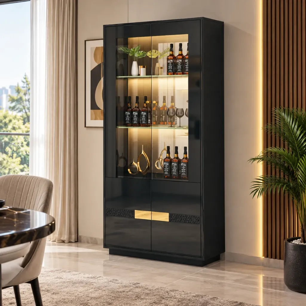 [VITR-92502] Majesty Noir - Vitrine 2 Portes