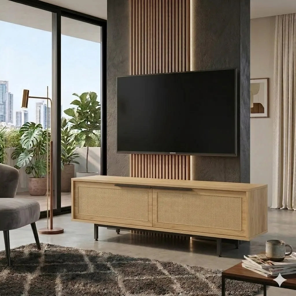 [ON1-SU-TV] TABLE TV 2 PORTES EN BOIS ON1-SU
