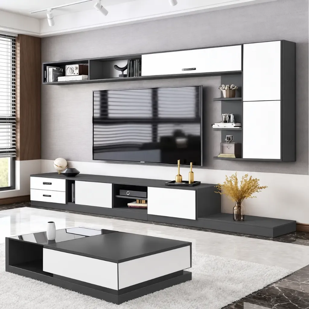 PACK VARIA : Living TV Mural + Table basse