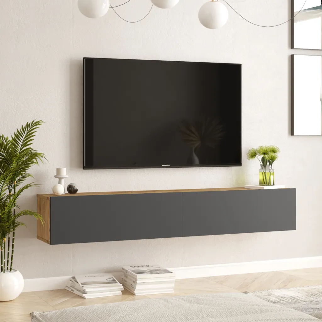 [FR8-AA-TV] TABLE TV SUSPENDUE FR8-AA-TV CHENE GRIS