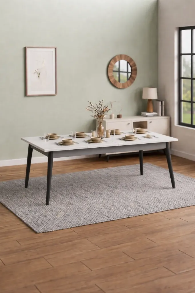 [TABLE-IRIS] TABLE A MANGER EXTENSIBLE IRIS GRISE